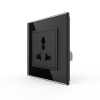 Розетка электрическая универсальная 16А 1 пост, цвет черный Livolo