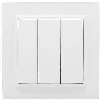 Минск Выключатель 3-клавишный СП,10А, белый EKF