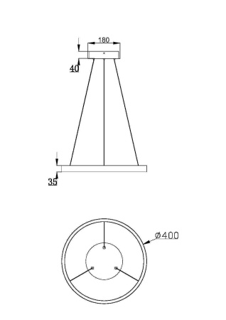 Подвесной светильник 1*LED 25Вт Белый IP20 Rim MOD058PL-L22W3K Maytoni