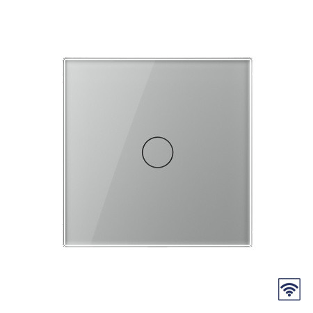 Сенсорный радиоуправляемый выключатель 1 клавиша 1 пост Серый Livolo