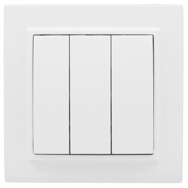 Минск Выключатель 3-клавишный СП,10А, белый EKF