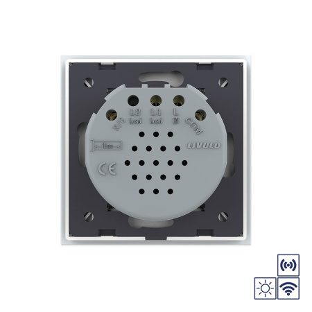 Сенсорный импульсный радиоуправляемый выключатель сухой контакт 1 клавиша 1 модуль Белый Livolo