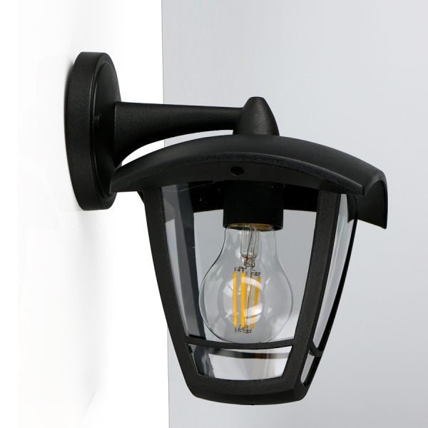 Фасадный светильник GWL-E27-M-IP65 Черный Малый Вниз Пушкинский General