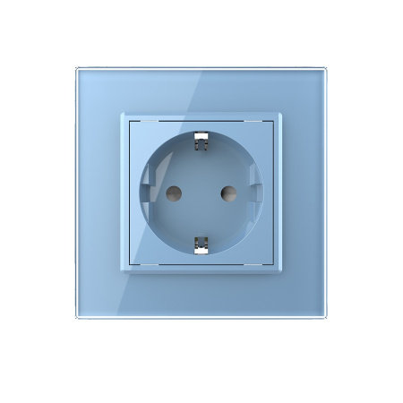 Розетка 1 модуль Синяя Livolo