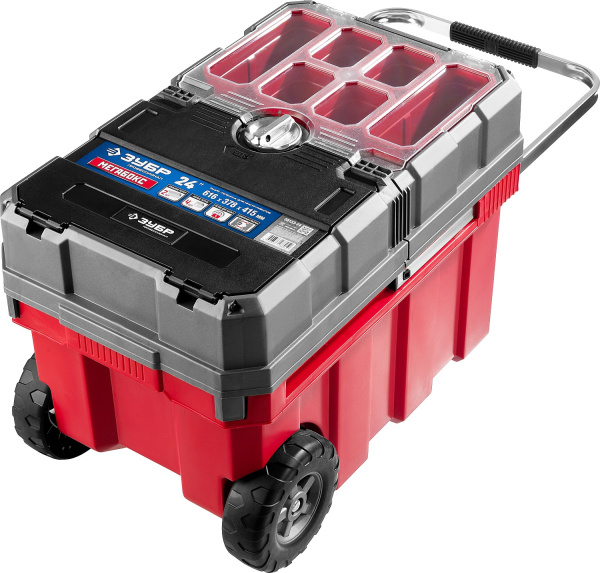 Ящик-тележка для инструмента "МЕГА БОКС" пластиковый, 24", Профессионал ЗУБР