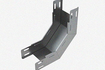 Лоток замковый глухой КПЗГ 150х100-90 УТ1,5 для поворота трассы вверх на 90, оцинкованный лист, S1,0