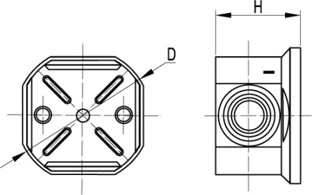 Коробка ответвит. с 4 кабельными вводами д.20мм, IP44, д.65х35мм R DKC