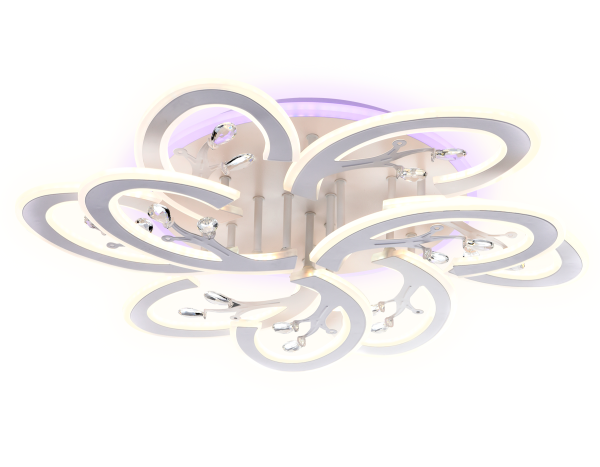 Потолочный светодиодный светильник с пультом FA513/6+3 WH белый 216W 680*650*120 (ПДУ РАДИО 2.4G) Ambrella Light