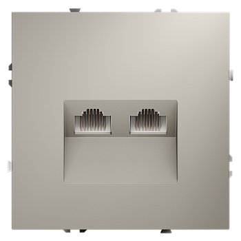 Розетка компьютерная встраиваемая Voltum S70 двойная RJ45+RJ45 КАТ.6, (кашемир)