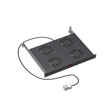 19" Вентиляторный модуль 4 вентилятора с термостатом для 19" IT-корпусов ДКС серии STI/CQE, RAL9005 DKC