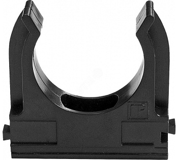 Крепеж-клипса для труб атмосферостойкая для прямого монтажа черная в п/э d16 мм (100шт/1100шт уп/кор) Промрукав