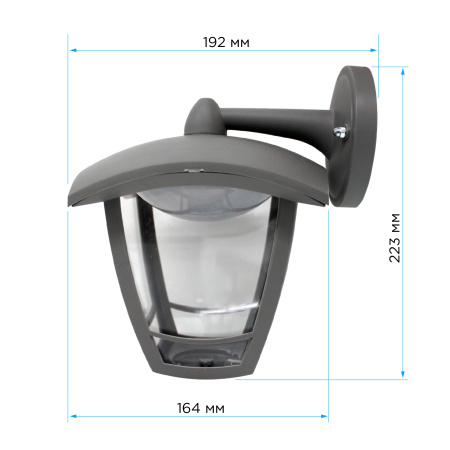 11-180 Св-к садово-парковый, светод-й, наст-й вниз, «Дели 2», 8Вт, 4-х гран., 720Лм, 6500К, сер APEYRON