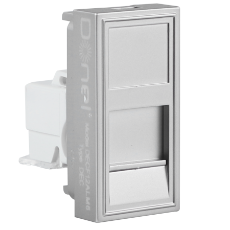Donel Розетка DEC RJ45 UTP кат.6, 1мод., алюм. матовая (22.5х45мм)