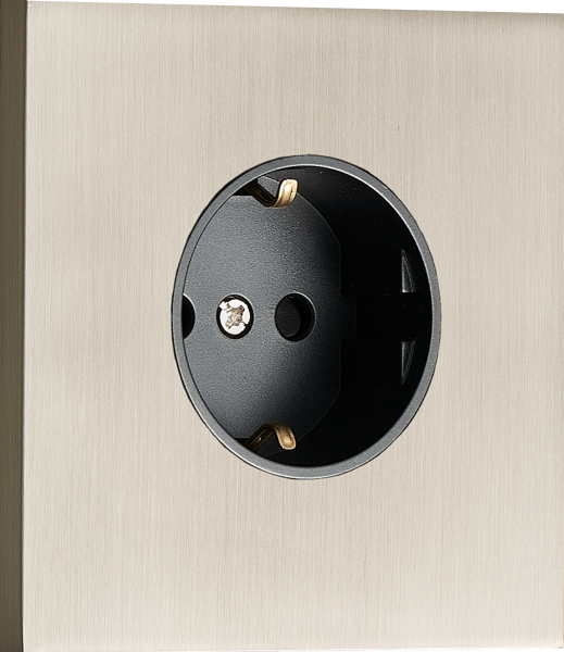 Donel N96 Розетка Schuko с заземлением, со шторками 16A 250 В~, Никель, серия DT