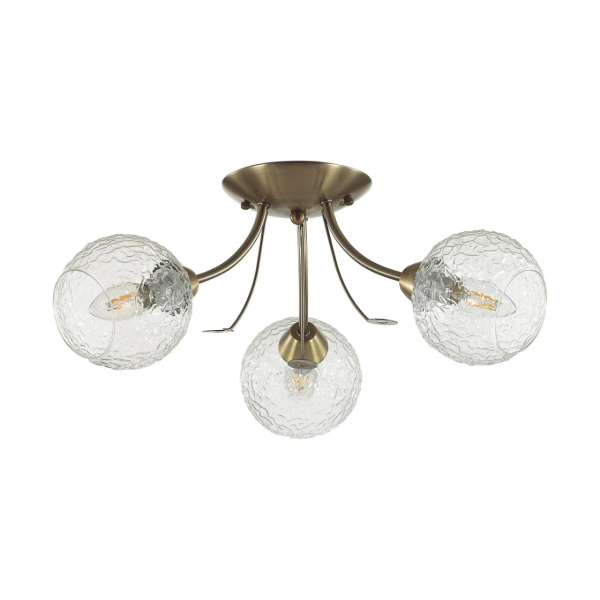 Люстра потолочная E14 3*40W 220V TULA античная латунь B LUMION