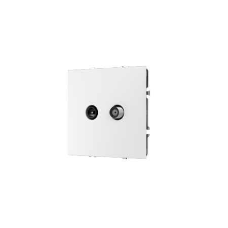 Розетка телевизионная встраиваемая Voltum S70 оконечная TV+SAT, (белый матовый)