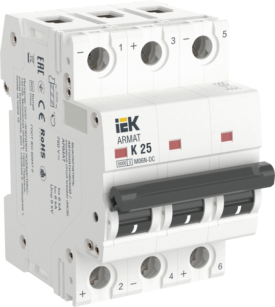 Выключатель автоматический ВА МОД M06N-DC 3П K 25А ARMAT IEK