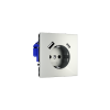 Розетка встраиваемая Voltum S70 с заземлением и защитными шторками, 16А, с USB, A+C, (сталь)