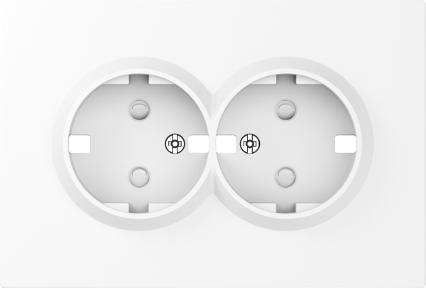 Donel S08 глянцевый белый накладка для розетки 2-й с заземлением, со шторками 16A 250 В~,серия DB