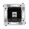 Компьютерная розетка RJ-45 без шторки в стену, кат.6А одинарная экранированная, "Avanti", "Черный квадрат" DKC