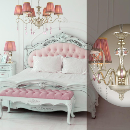 Настольная лампа E14 40W 220V GAELLORI мат.золото/серебр.патина/хрусталь ODEON LIGHT