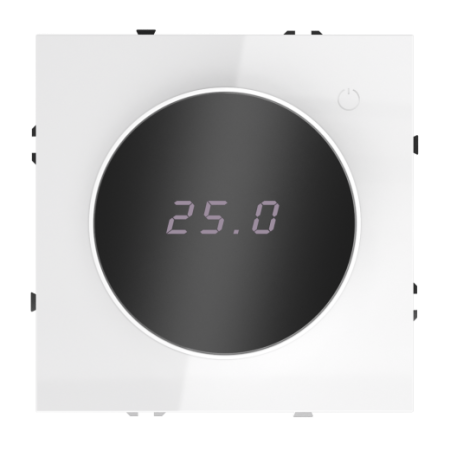 Терморегулятор электронный Voltum S70 с индикацией и датчиком, для теплого пола, (белый глянцевый)