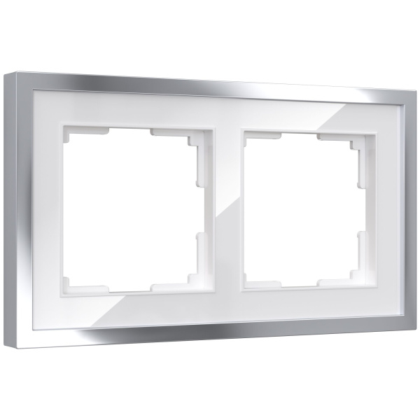 Baguette Рамка на 2 поста (белый/серебро) Werkel