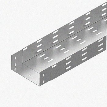 Лоток монтажный цельный перфорированный ЛМЦ100х50х2000 УТ1,5, оцинкованный лист, S1,0