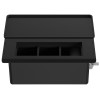 Donel Настольный встраиваемый розеточный блок с откидной крышкой 6 мод. (3 мод. 45х45), черный