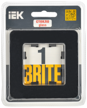 BRITE Рамка 1-мест. РУ-1-2-Бр стекло черн. RE IEK