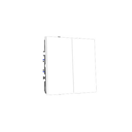 Проходной переключатель встраиваемый Voltum S70 двухклавишный 10А, (белый глянцевый)