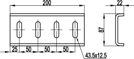Пластина для соединения встык I-образного профиля BPM-50, горячеоцинкованная DKC