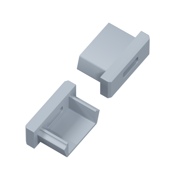 Donel Боковая заглушка с отверстием для профиля DN18522 Цвет: Серый, серия DN8ALE
