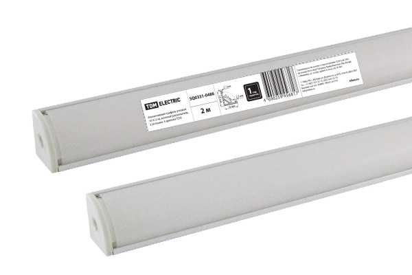 Алюминиевый профиль угловой 1616 (2 м), матовый рассеиватель, 2 заглушки, 4 крепежа TDM Алюминиевый профиль угловой 1616 (2 м), матовый рассеиватель, 2 заглушки, 4 крепежа TDM