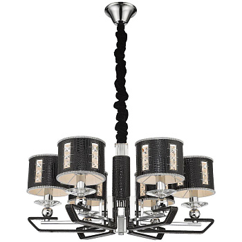 Люстра подвесная Хром, Черный/Черный, Прозрачный E14 6*40Вт WE393.06.023 WERTMARK