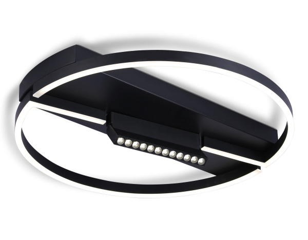 Потолочный светодиодный светильник FL51460/1+1 BK черный 72W 3000K-6400K+4200K D600*110 (ПДУ РАДИО 2.4G) Ambrella Light