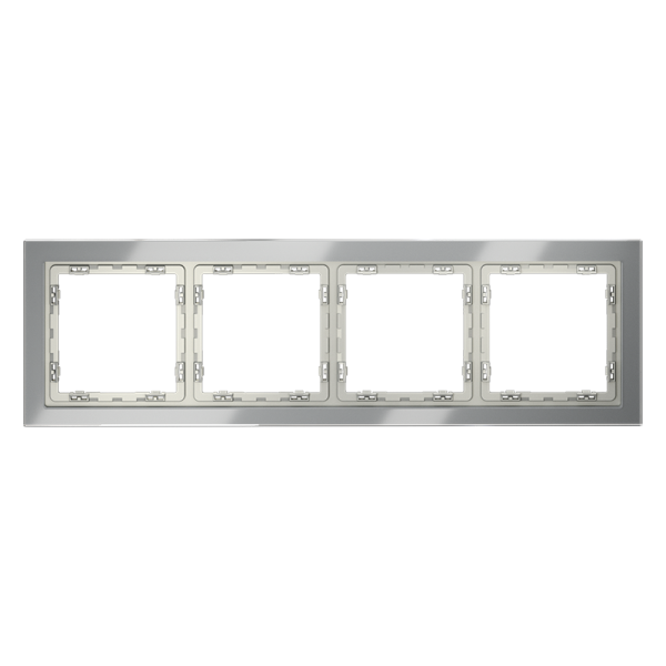 Рамка стеклянная Voltum S70 на 4 поста, (сталь, стекло)