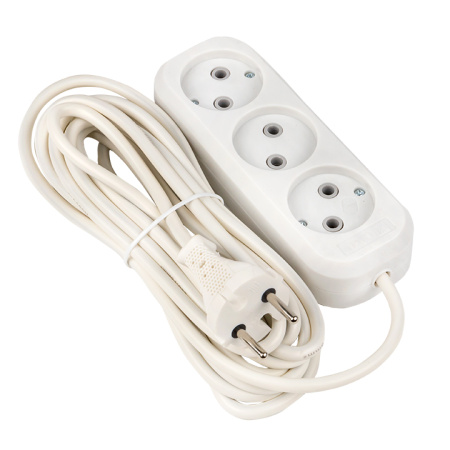 Удлинитель "Эксперт" 3 гнезда 5 метров 10А/2,2кВт без заземления ПВС 2х0,75 PROxima EKF