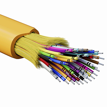 Кабель волоконно-оптич., расп.,арамидные упр.нити, внутр., нг(A)-HFLTx, 36 ОВ, категорияOM2 (G.651.1) плотный буфер, 0,4 кН, барабан 2000 м DKC