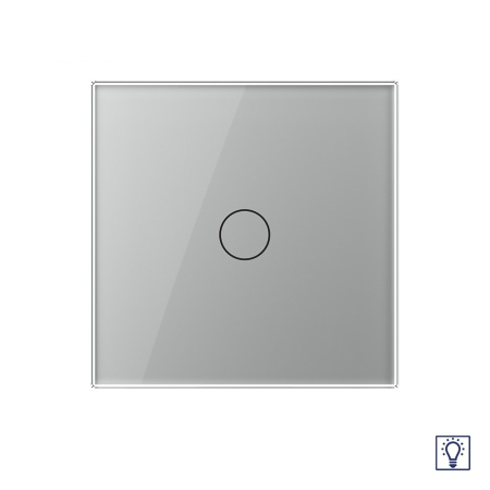 Одноклавишный сенсорный Адаптивный диммер , 1 пост, цвет серый Livolo