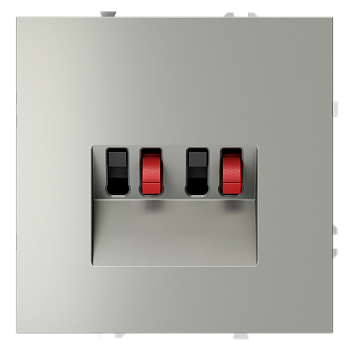 Розетка акустическая встраиваемая Voltum S70 4-местная, (сталь)