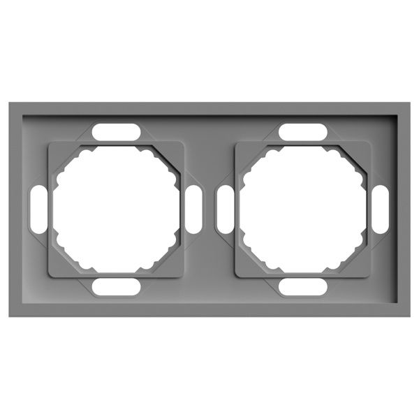 Рамка STEKKER, PFR00-5002-10 2-местная, серия Эмили, платиново-серый, soft touch