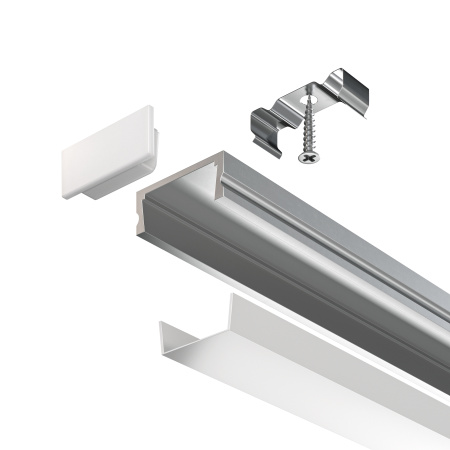 Алюминиевый профиль накладной 15x6 Серебро (ALM001S-2M) Technical Maytoni