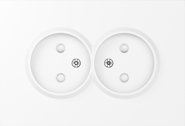 Donel A07 глянцевый белый накладка для розетки 2-й без заземления, со шторками 16A 250 В~,серия DB