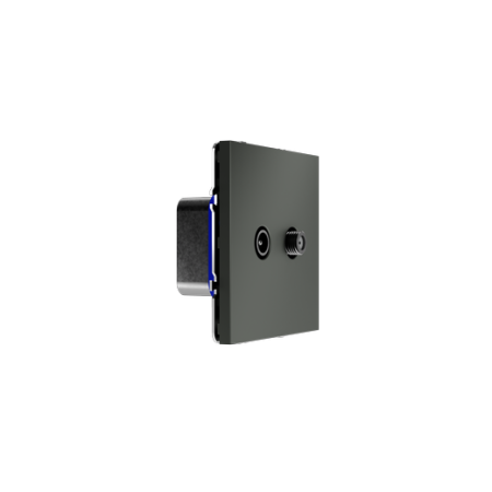 Розетка телевизионная встраиваемая Voltum S70 оконечная TV+SAT, (титан)