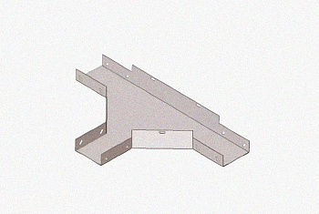 Лоток тройниковый глухой ОТГ 250х100 УТ1,5, оцинкованный лист, S1,0