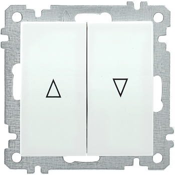 Выключатель 2-клавишный жалюзи ВС10-1-5-Б BOLERO белый IEK