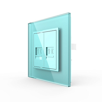 Розетка телефон двойная Зеленая Livolo