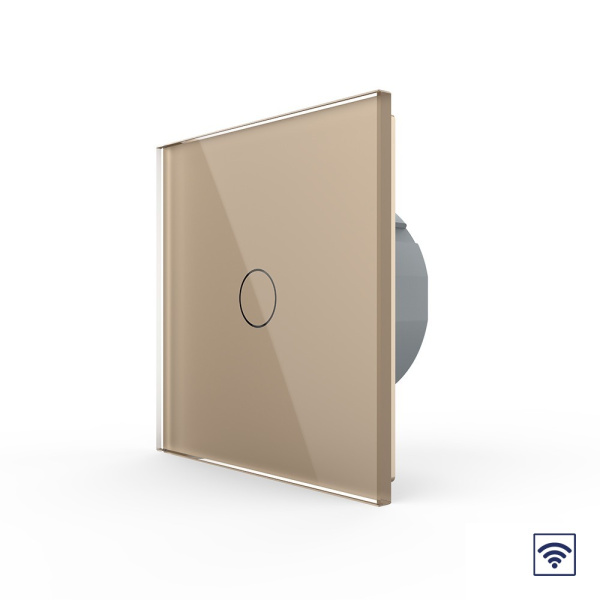 Сенсорный радиоуправляемый выключатель 1 клавиша 1 пост Золотой Livolo
