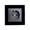 Розетка 1-местная с защитной шторкой с/з STEKKER GLS16-7010-05, 250В, 16А, черный